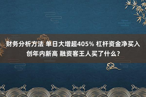 财务分析方法 单日大增超405% 杠杆资金净买入创年内新高 融资客王人买了什么？