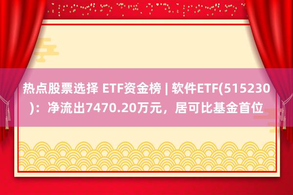 热点股票选择 ETF资金榜 | 软件ETF(515230)：净流出7470.20万元，居可比基金首位