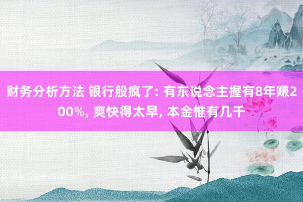 财务分析方法 银行股疯了: 有东说念主握有8年赚200%, 爽快得太早, 本金惟有几千