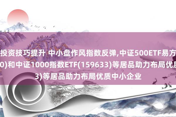 投资技巧提升 中小盘作风指数反弹,中证500ETF易方达(510580)和中证1000指数ETF(159633)等居品助力布局优质中小企业