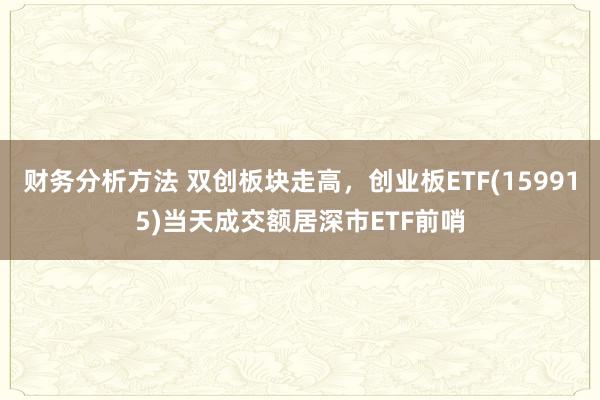 财务分析方法 双创板块走高，创业板ETF(159915)当天成交额居深市ETF前哨