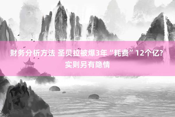 财务分析方法 圣贝拉被爆3年“耗费”12个亿? 实则另有隐情