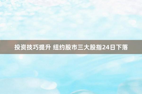 投资技巧提升 纽约股市三大股指24日下落