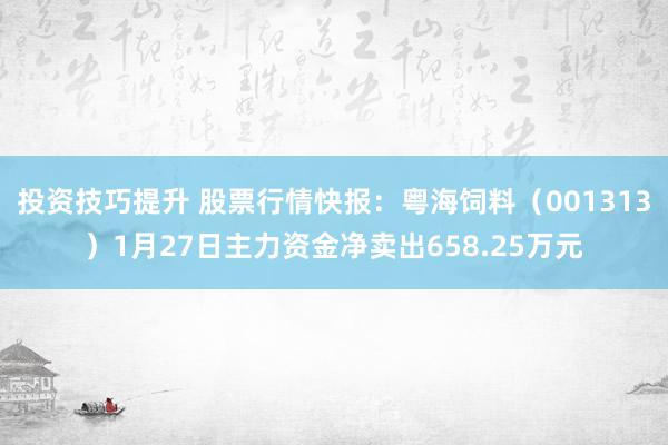 投资技巧提升 股票行情快报：粤海饲料（001313）1月27日主力资金净卖出658.25万元