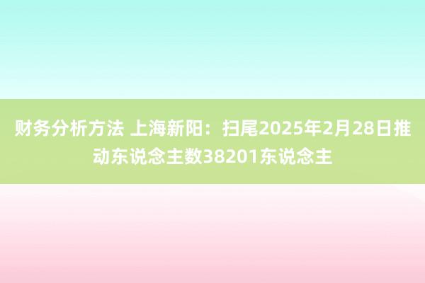 财务分析方法 上海新阳：扫尾2025年2月28日推动东说念主数38201东说念主